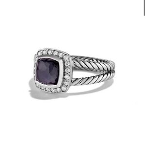 David Yurman Petite Albion Ring with Lavender Amethyst/Hematine and Pavé Diamond